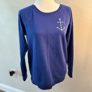 Old Navy Navy Blue Crewneck Sweatshirt with Anchor Stitch